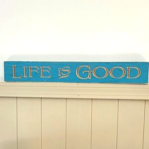 Life is Good Routed Carved Barnwood Wall Sign